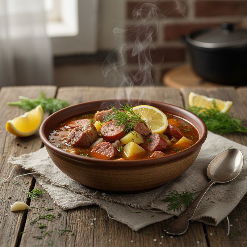 Солянка с картошкой и свининой