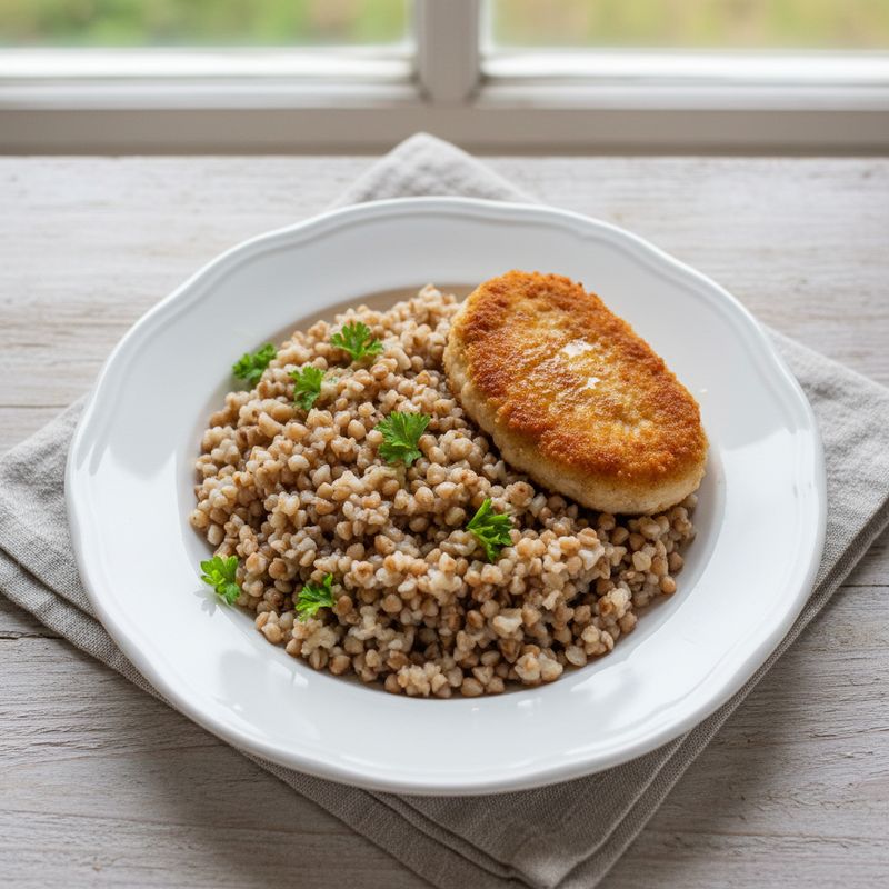 Гречневая каша с куриной котлетой
