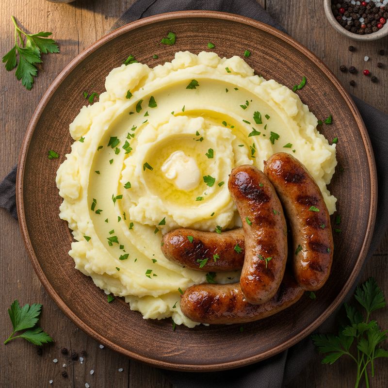 Картофельное пюре с купатами