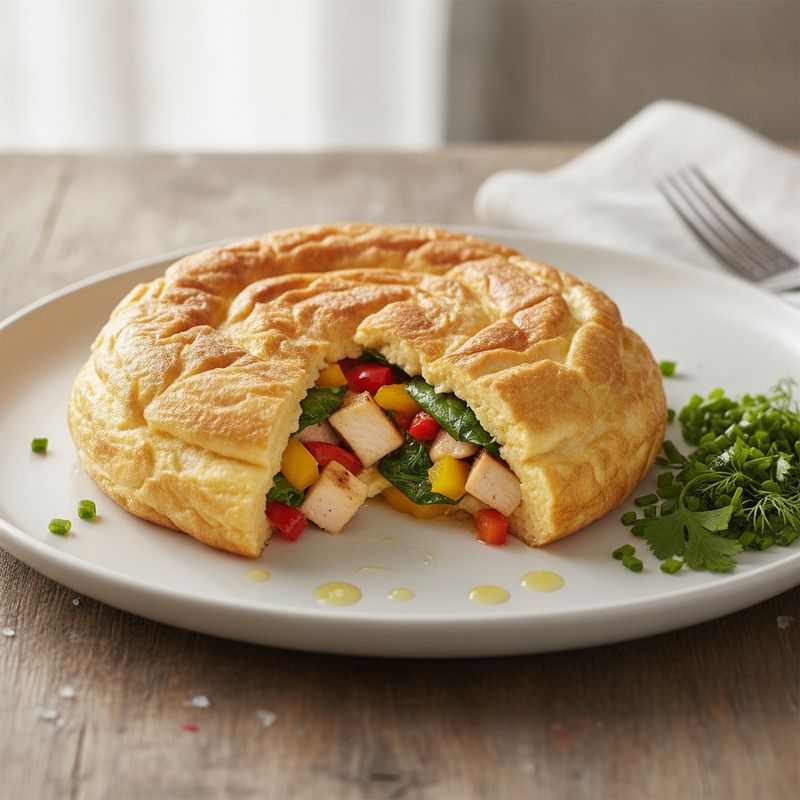Омлет с курицей и овощами