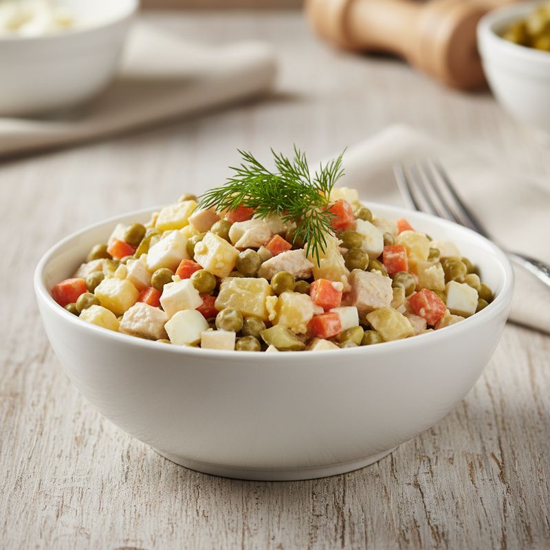 Салат Оливье с курицей