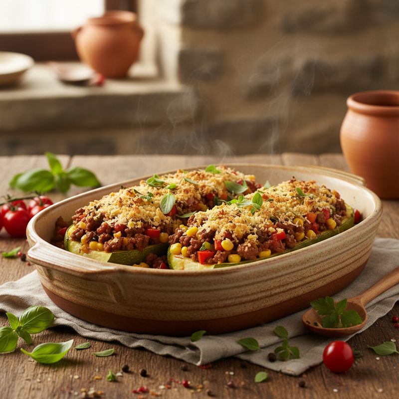 Кабачки, фаршированные в духовке