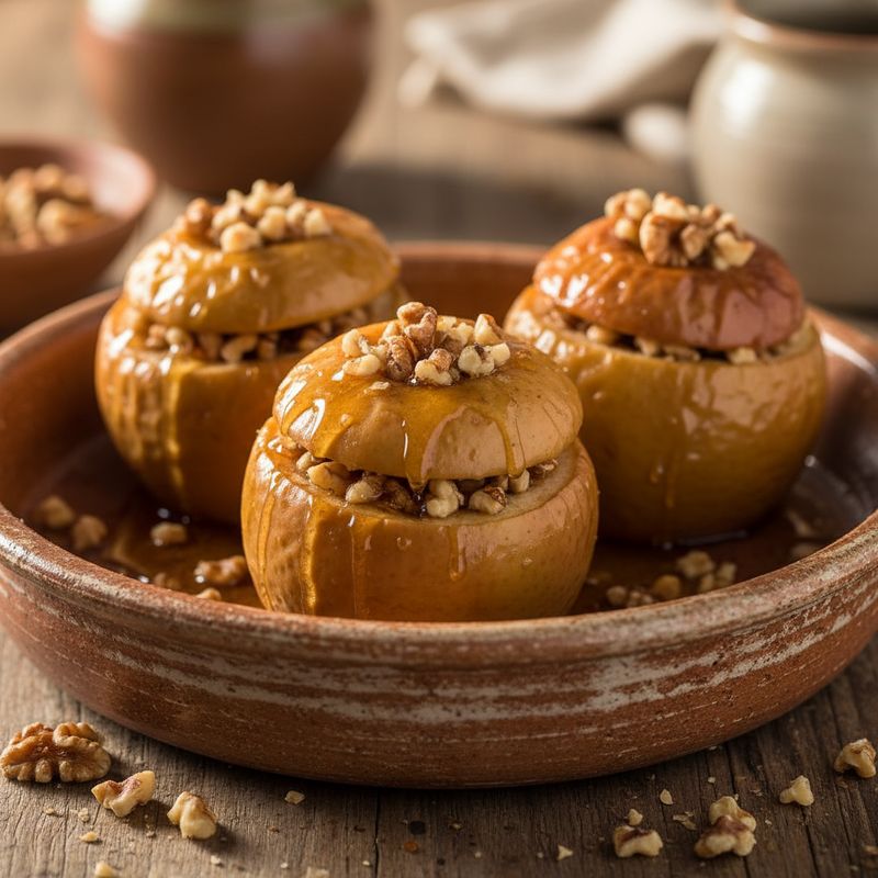 Яблоки, запеченные с медом и орехами