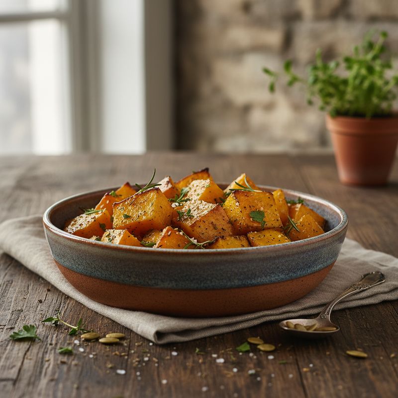 Тыква, запеченная кусочками