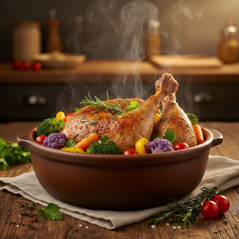Тушеная индейка с овощами