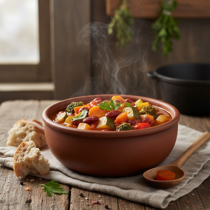 Тушеные овощи с кабачком и брокколи