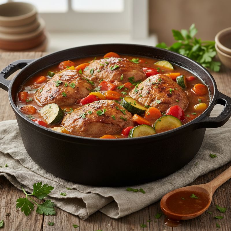 Индейка, тушеная с овощами