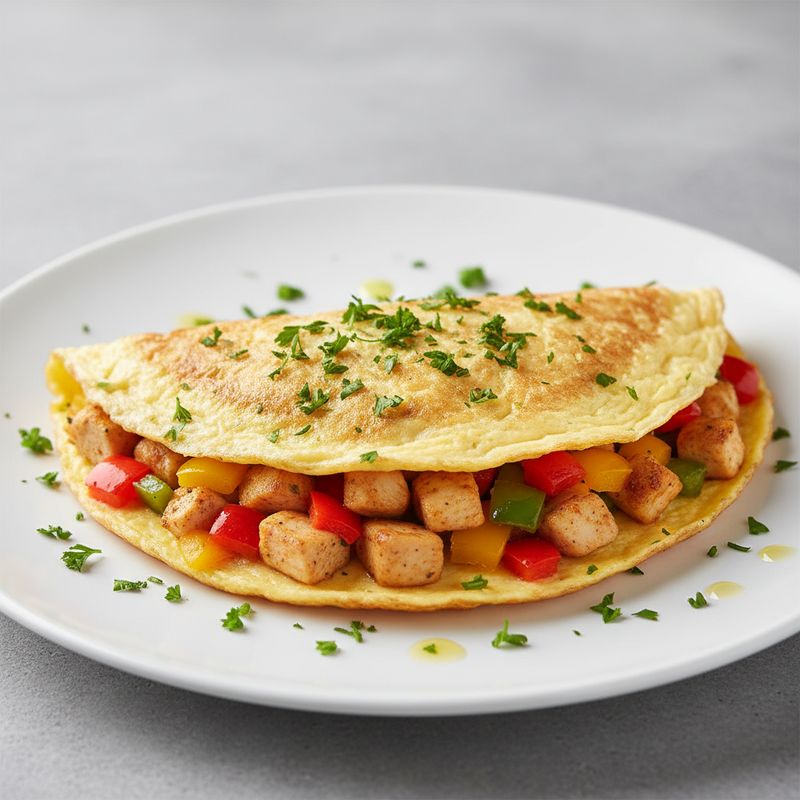 Омлет с курицей и овощами