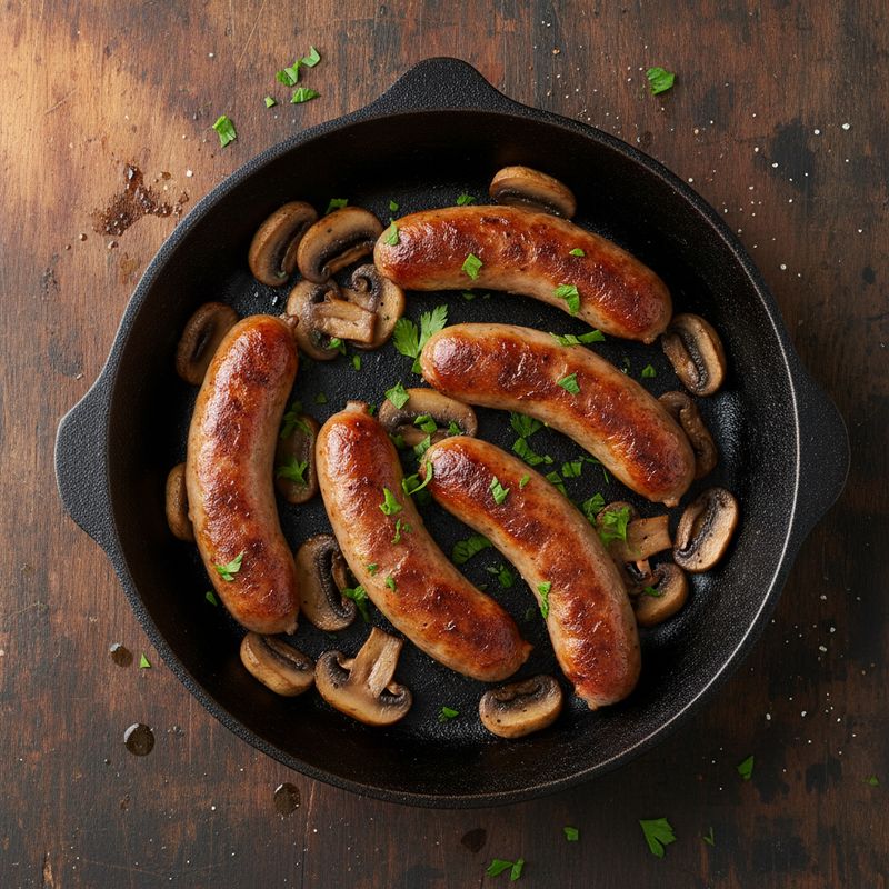 Сосиски с шампиньонами