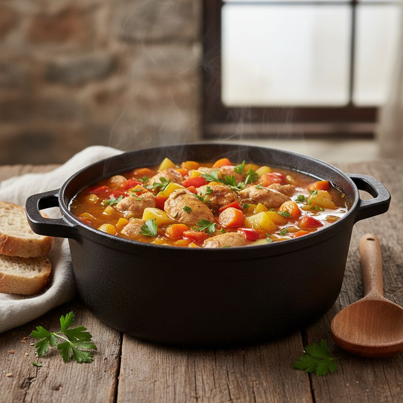 Овощное рагу с курицей