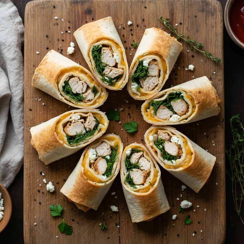 Рулетики из лаваша с курицей и сыром