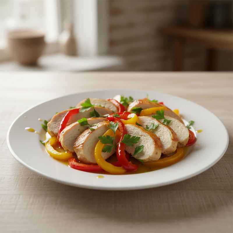 Куриная грудка, запеченная с болгарским перцем